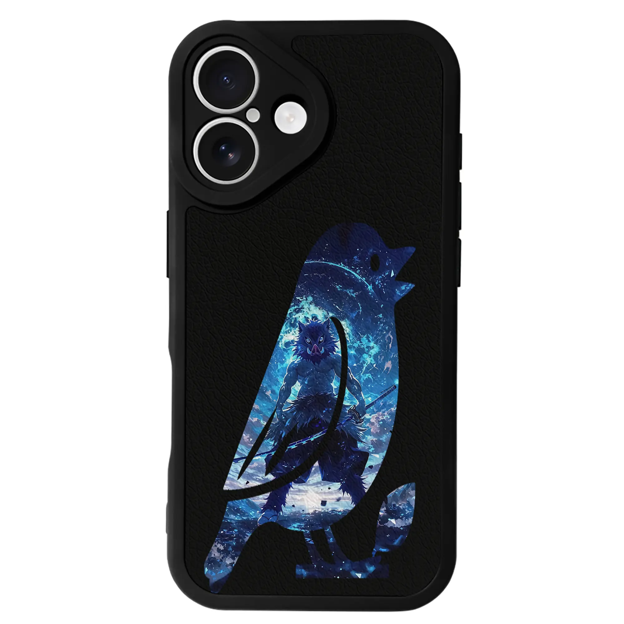 鬼滅の刃 グッズ,嘴平 伊之助 - IPhone 16シリーズ対応 ・ シリコンスマホケース ・ レザー調 ・ 高精度フィット ・ 耐衝撃 ・ ワイヤレス充電対応 ・ 精密カット